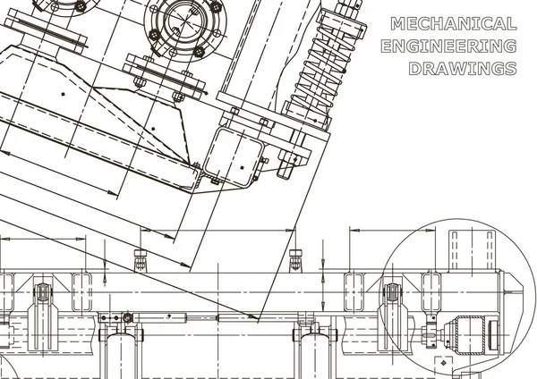 Průmysl Budování Strojů Počítačový Systém Designu Technické Ilustrace Pozadí Výkres — Stockový vektor