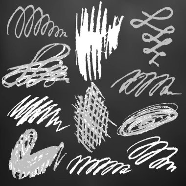 Sevimli çocuk çizimi. Simgeler, işaretler, semboller, iğneler