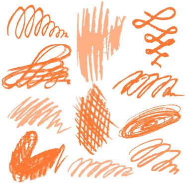 Sevimli çocuk çizimi. Simgeler, işaretler, semboller, iğneler