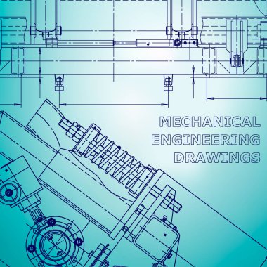Bilgisayar destekli tasarım sistemleri. Açık mavi arka planlar. Makine yapım endüstrisi. Kurumsal Kimlik