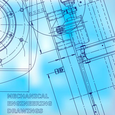 Bilgisayar destekli tasarım sistemleri. Plan, plan, plan, kroki. Mavi arka plan. Makine mühendisliği. Sanayi. Kurumsal Kimlik