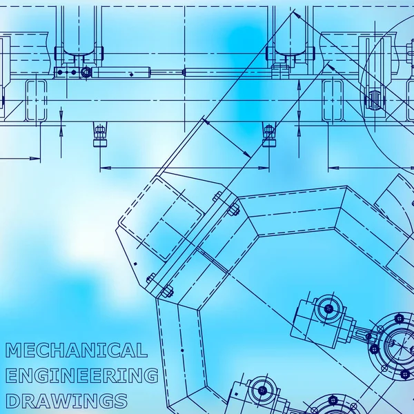 Computergestützte Konstruktionssysteme Entwurf Schema Plan Skizze Technisch Blau — Stockvektor