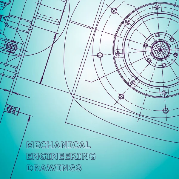 Blaupause Vektor Engineering Illustration Hellblauer Hintergrund Instrumentenbau Zeichnungen Mechanisch Corporate — Stockvektor