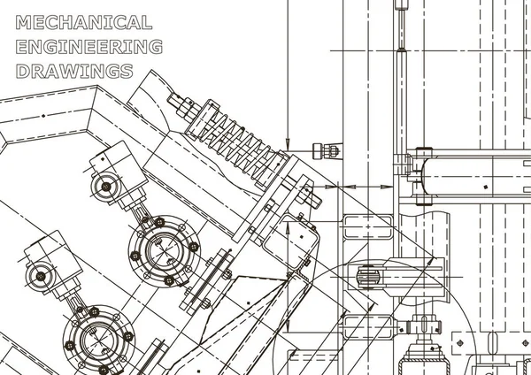 Ilustração Engenharia Vetorial Desenho Engenharia Mecânica Desenhos Para Fabricação Instrumentos —  Vetores de Stock