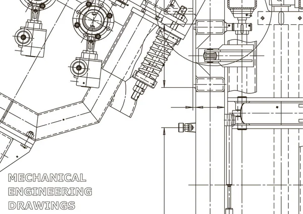 Ilustracja Inżynierii Wektorowej Rysunek Inżynierii Mechanicznej Rysunki Tworzenia Przyrządów Systemy — Wektor stockowy