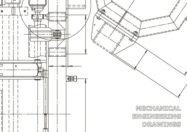 Vektor Engineering Illustration Maschinenbau Zeichnung Instrumentenbau Zeichnungen Computergestützte Konstruktionssysteme Technische — Stockvektor