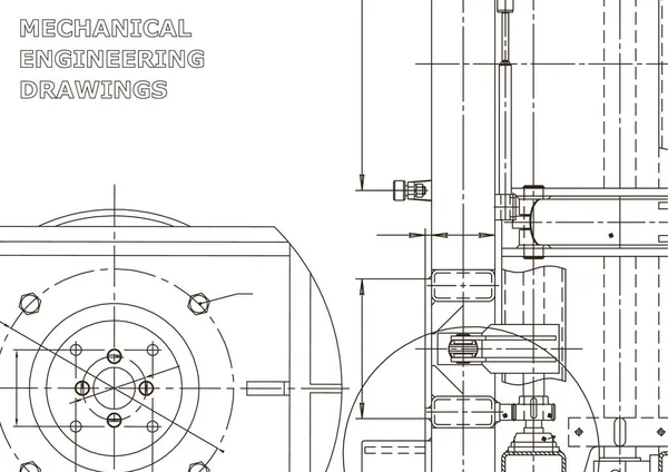 Vektorteknik Illustration Instrument Ritningar Mekanisk Konstruktion Ritning Datorstödda Konstruktions System — Stock vektor