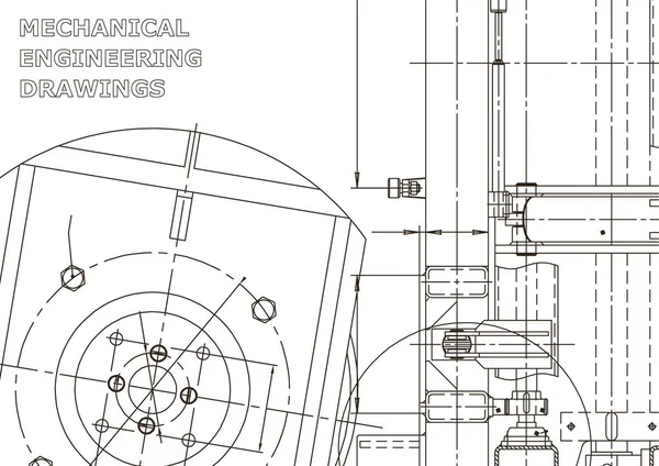 Ilustracja Inżynierii Wektorowej Rysunki Tworzenia Przyrządów Rysunek Inżynierii Mechanicznej Systemy — Wektor stockowy