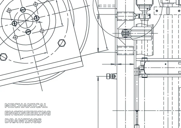 Vektorteknik Illustration Datorstödda Konstruktions System Instrument Ritningar Mekanisk Konstruktion Ritning — Stock vektor