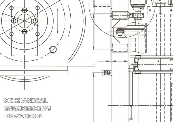 Vektor Engineering Illustration Computergestützte Konstruktionssysteme Instrumentenbau Zeichnungen Maschinenbau Zeichnung Technische — Stockvektor