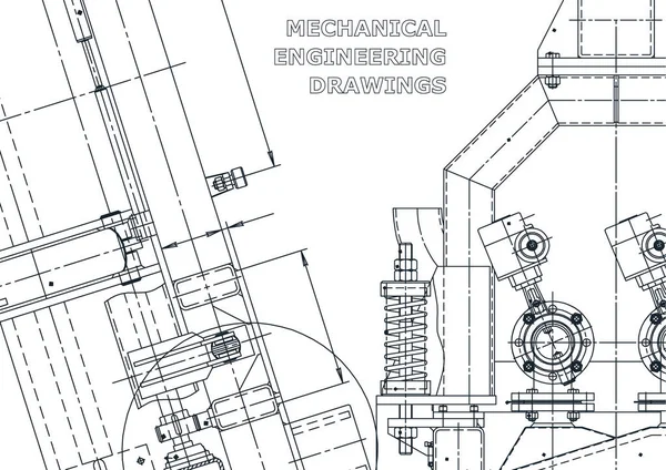 Rysunki Inżynierskie Vector Mechaniczne Tworzenie Przyrządów Techniczne Abstrakcyjne Tła Ilustracja — Wektor stockowy