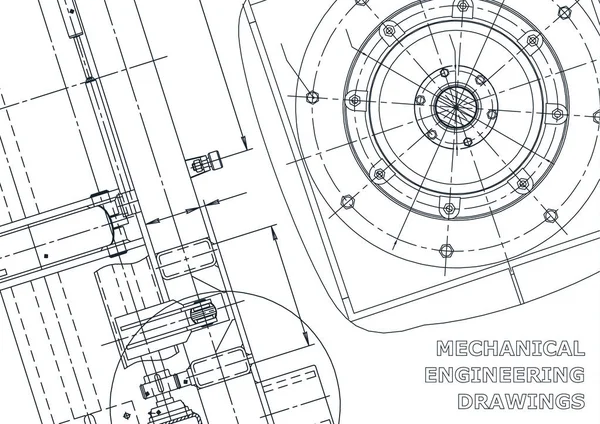 Vektorbanner Konstruktionszeichnungen Mechanischer Instrumentenbau Technische Abstrakte Hintergründe — Stockvektor