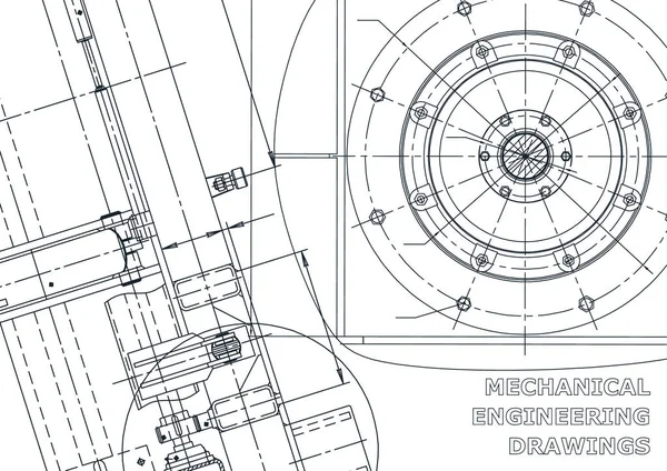 Vektorbanner Konstruktionszeichnungen Mechanischer Instrumentenbau Technische Abstrakte Hintergründe Technische Illustration — Stockvektor