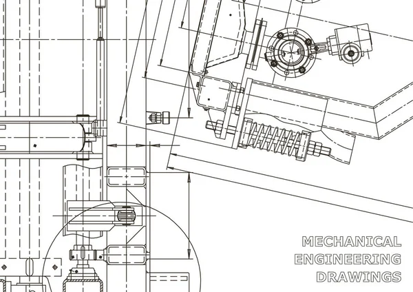 Tekniska Abstrakta Bakgrunder Mekaniskt Instrument Teknisk Illustration Blueprint Omslag Banner — Stock vektor