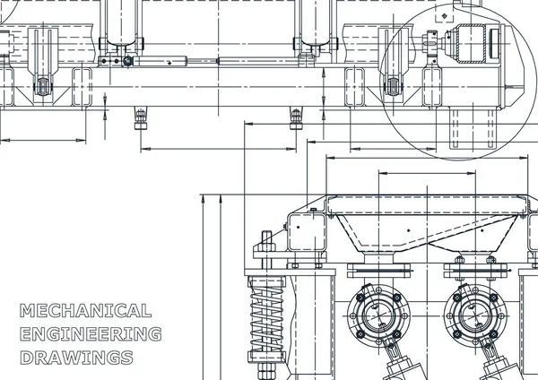 Sfondo Tecnico Astratto Disegno Vettoriale Fabbricazione Strumenti Meccanici — Vettoriale Stock