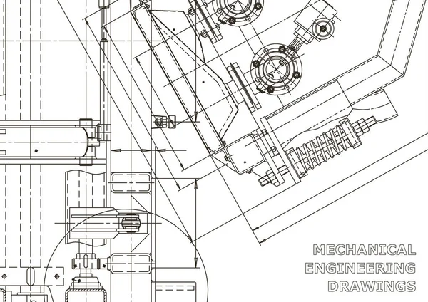 Fondos Abstractos Técnicos Fabricación Instrumentos Mecánicos Ilustración Técnica Plano Portada — Vector de stock