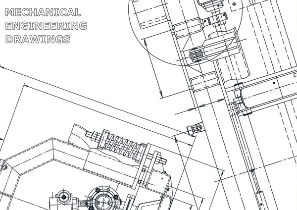 Skizze Vektor Engineering Illustration Cover Flyer Instrumentenbau — Stockvektor