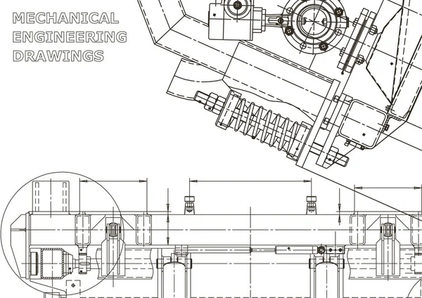 Mekaniskt Instrument Teknisk Illustration — Stock vektor