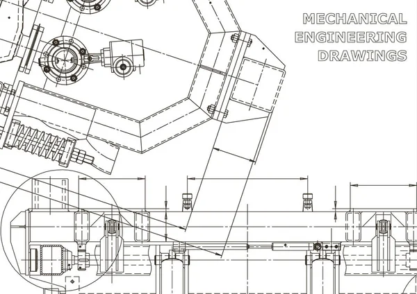 Fabricación Instrumentos Mecánicos Ilustración Técnica Dibujos Ingeniería Vectorial Contexto Técnico — Vector de stock