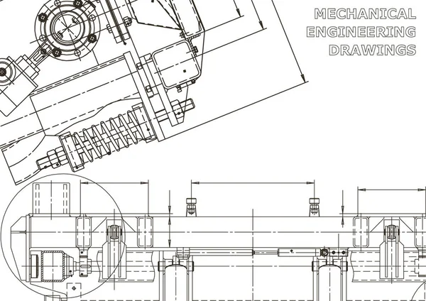 Fabricación Instrumentos Mecánicos Ilustración Técnica Dibujo Vectorial — Vector de stock