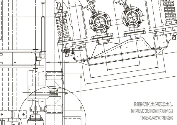 Mekaniskt Instrument Teknisk Illustration Blueprint — Stock vektor