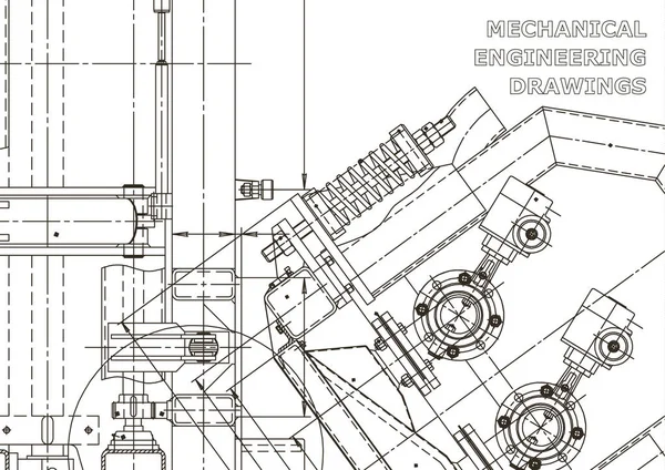 機械器具作り 技術的な抽象的な背景 テクニカルイラストレーション 青写真 カバー バナーベクトル工学図面 — ストックベクタ