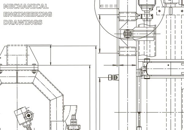 Dessin Mécanique Construction Machines Système Conception Assistée Par Ordinateur — Image vectorielle