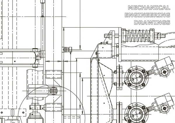 Fabricação Instrumentos Mecânicos Fundos Abstratos Técnicos Ilustração Técnica Planta Capa — Vetor de Stock