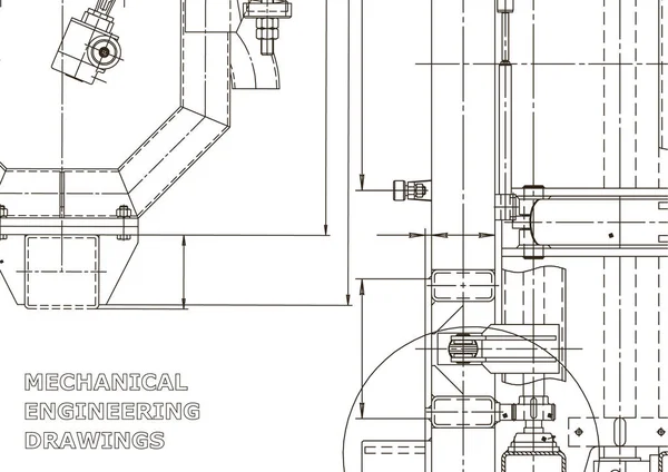 Dibujo Ingeniería Mecánica Industria Construcción Máquinas Fabricación Instrumentos Sistema Diseño — Archivo Imágenes Vectoriales