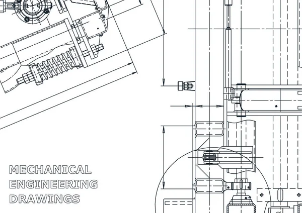 Desenho Engenharia Mecânica Indústria Construção Máquinas Desenhos Para Fabricação Instrumentos —  Vetores de Stock