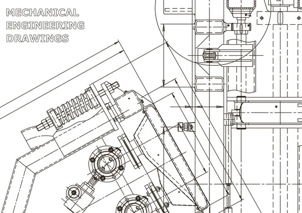 机械工程图纸 机器制造行业 仪器制作图纸 计算机辅助设计系统 技术插图 背景图 — 图库矢量图片