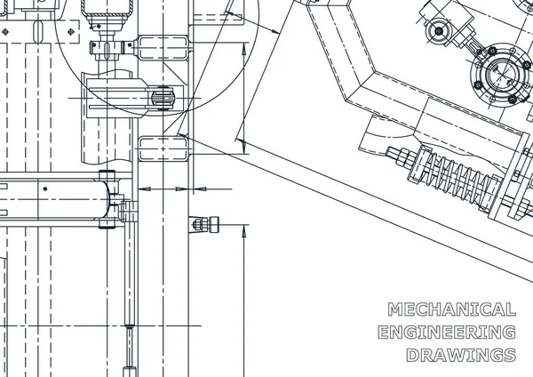 Průmysl Budování Strojů Strojírenský Výkres Výkresy Tvorby Nástrojů Počítačový Design — Stockový vektor