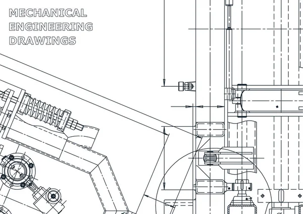 Машиностроение Машиностроительный Рисунок Рисунки Изготовлению Инструментов Компьютерные Системы Проектирования Технические — стоковый вектор