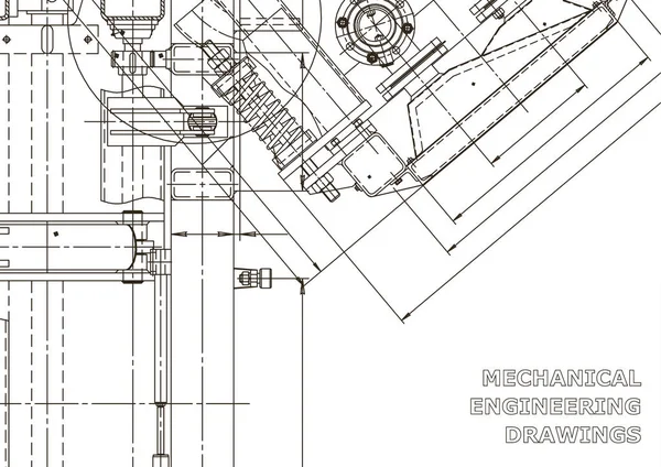 Maschinenbau Maschinenbau Zeichnung Instrumentenbau Zeichnungen Computergestützte Konstruktionssysteme Technische Abbildungen — Stockvektor