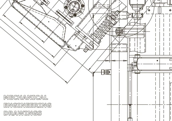 Indústria Construção Máquinas Desenho Engenharia Mecânica Desenhos Para Fabricação Instrumentos —  Vetores de Stock