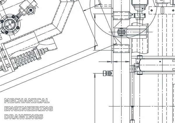 Машиностроение Машиностроительный Рисунок Рисунки Изготовлению Инструментов Компьютерная Система Проектирования — стоковый вектор