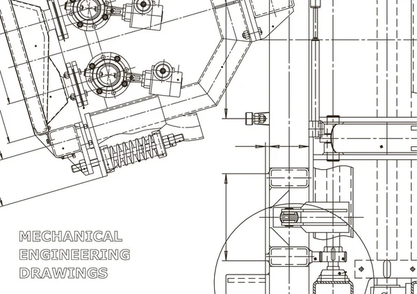 Indústria Construção Máquinas Desenhos Para Fabricação Instrumentos Sistemas Design Assistidos —  Vetores de Stock