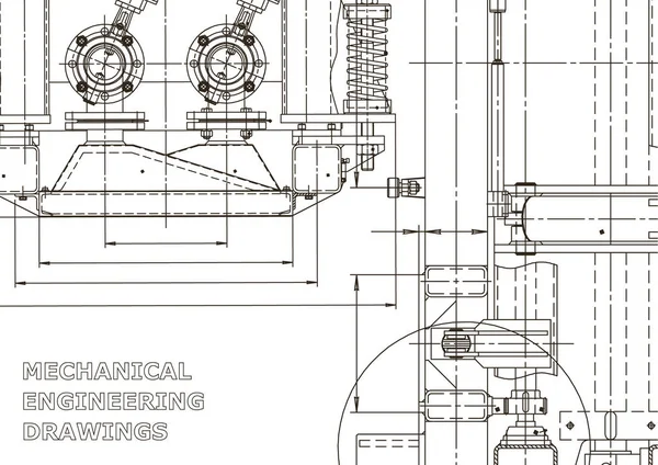 Industrie Construction Mécanique Dessin Fabrication Instruments Système Conception Assistée Par — Image vectorielle