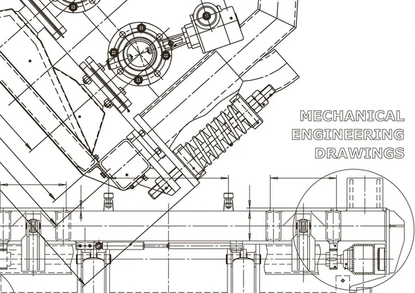 Przemysł Maszynowy Systemy Projektowania Wspomaganego Komputerowo Ilustracja Techniczna — Wektor stockowy