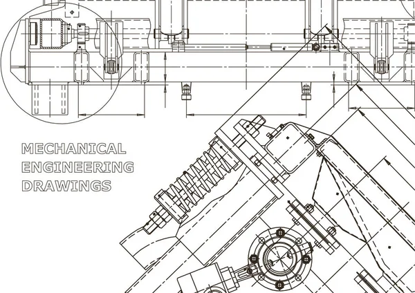 Maschinenbau Computergestützte Konstruktionssysteme Technische Abbildungen Hintergründe Maschinenbau Zeichnung Instrumentenbau — Stockvektor