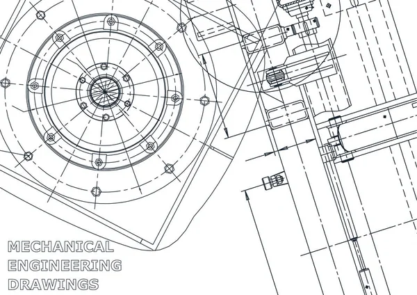 Täcka Vektorteknik Illustration Blueprint Reklamblad Banner Bakgrund Instrument Ritningar Mekanisk — Stock vektor