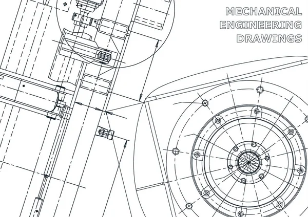 Okładka Ulotka Ilustracja Inżynierii Wektorowej Blueprint Banner Tło Rysunki Tworzenia — Wektor stockowy