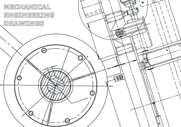 Cover Flyer Banner Vektor Engineering Illustration Blaupause Hintergrund Instrumentenbau Zeichnungen — Stockvektor