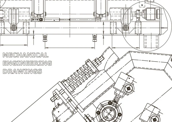 Számítógéppel Segédelt Tervezőrendszerek Technikai Illusztrációk Hátterek Mechanikus — Stock Vector