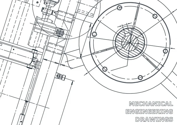 Cover Flyer Banner Vector Techniek Illustratie Blauwdruk Achtergrond Tekening Van — Stockvector