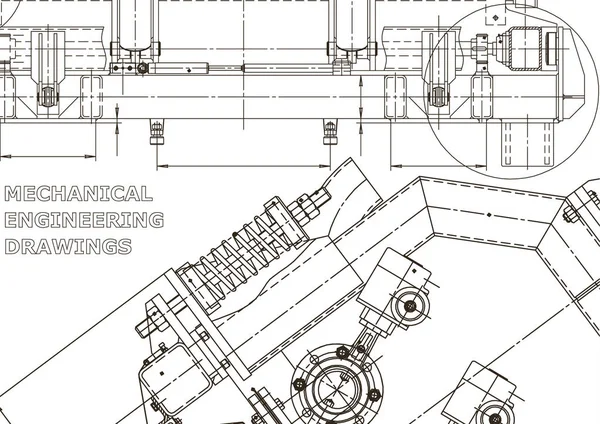 Компьютерные Системы Проектирования Технические Иллюстрации Фон Машиностроительный Рисунок Машиностроение — стоковый вектор