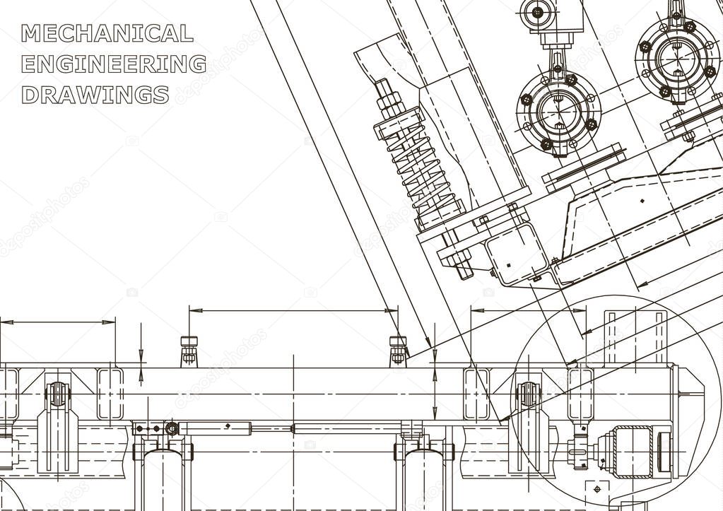 Technical background. Vector drawing. Mechanical instrument making