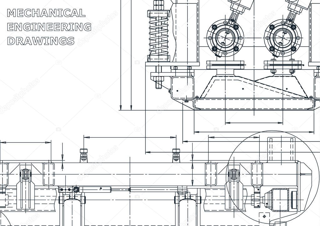Technical abstract backgrounds. Vector engineering drawing. Mechanical instrument making