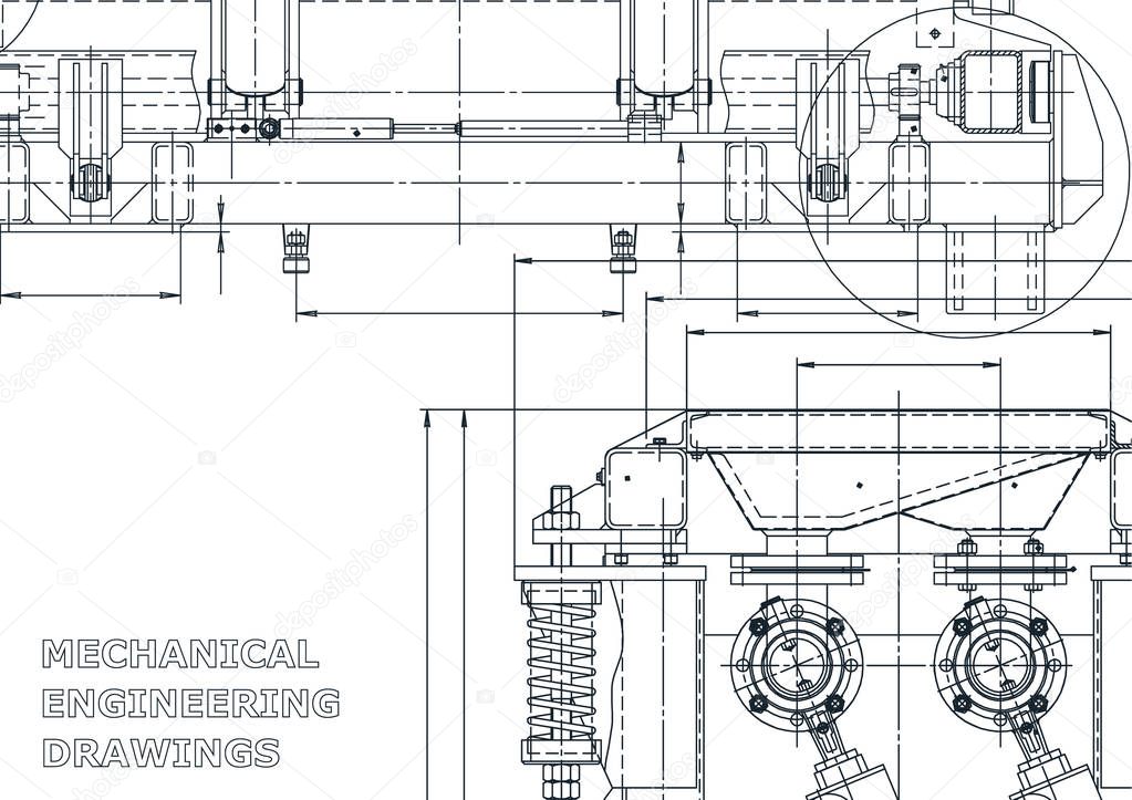Technical abstract background. Vector drawing. Mechanical instrument making