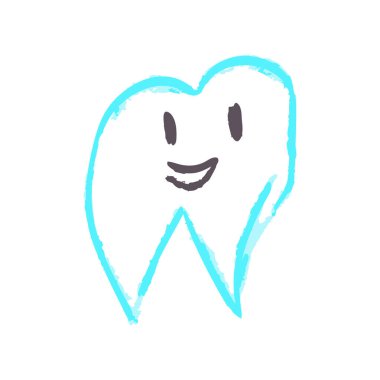 Dişler. Pastel boya ve pastel boyalarla çizilmiş çocuk resimleri. Kağıt, kapak, kumaş, iç dekorasyon ve diğer kullanım için vektör tasarımı. Tasarımının ögesi, şirin simge, işaret, sembol, iğne